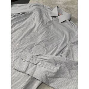Van Heusen Mens Shirt New‎ White Tall Fit Stretch 17.5 38/39 Stain Shield Dress